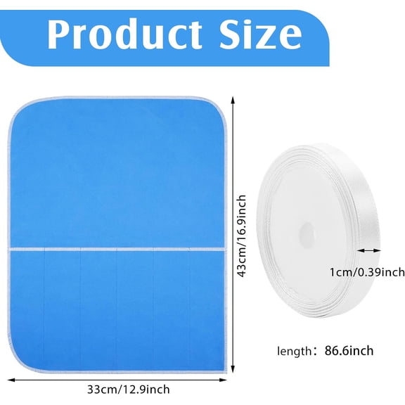 LMUMN-Silver Storage Bags Anti Tarnish Silver Protector Bags Blue Holder for Silverware Flatware Storage Organizer Cloth Place Setting Roll with White Ribbon for Teaspoon Utensils(4 Pieces)
