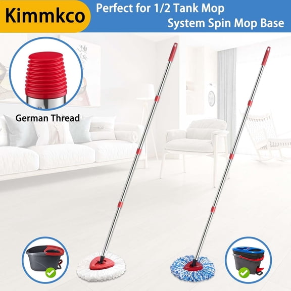LMUMN-Spin Mop Replacement Handle, 4-Section 30-to-58 inch Mop Stick Replacement for Ocedar Mop Handle for Easy Wring and Rinse Clean, Germany Screw Joint (Mop Head&Base not Included)