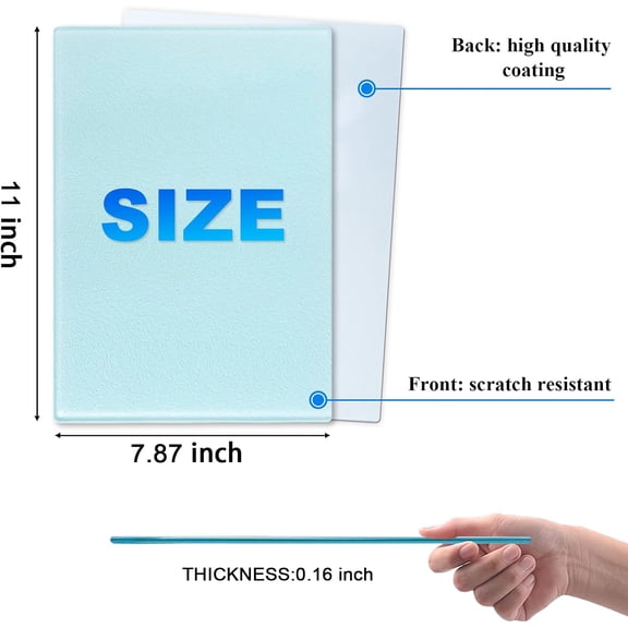 LMUMN-Sublimation Glass Cutting Board Blanks, Textured Tempered Glass Chopping Boards for Kitchen, Anti Slip Cutting Boards Heat Resistant Glass Plate Chopping Board for Kitchen DIY Heat Press Machi