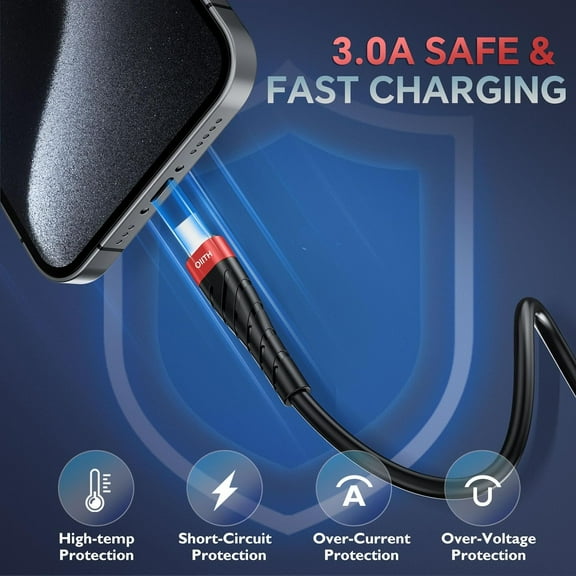LMUMN-USB C Cable, USB A to USB C 3A Fast Charging (6FT 3Pack) Phone USB Type-C Charge Cable Android Charge Cord USB C Charger Cable for iPhone 15 Plus/Pro/Pro Max/Samsung/Pad/Laptop/LG/-Red