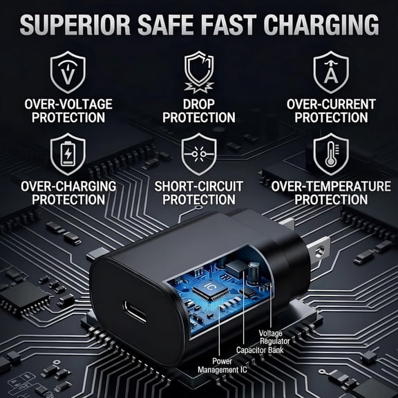 LMUMN-USB C Super Fast Charger 25W 2-Pack with Type-C Cable 6FT, USB C Block PD 3.0 PPS Adapter Compatible with Samsung Galaxy S26, S25, S24, S23 & iPhone 17/16/15 (Black)