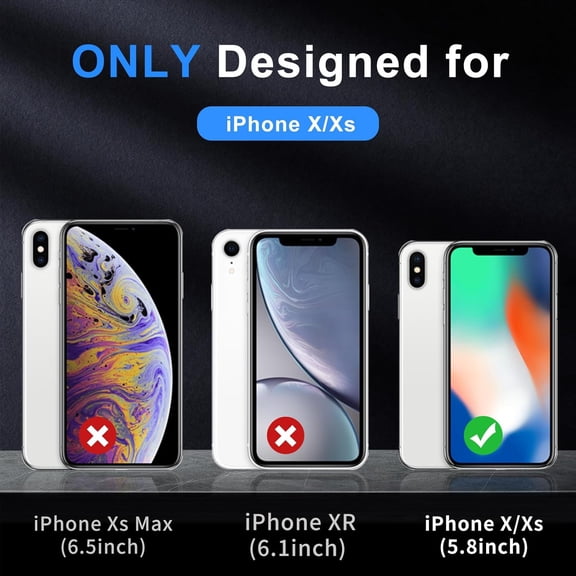 LMUMN-for iPhone X Case/iPhone Xs Case [Compatible with MagSafe][Shockproof][Dropproof][Dust-Proof][with Screen Protector] Heavy Duty 3-Layer Protection Phone Case Cover 5.8-inch, Black Orange