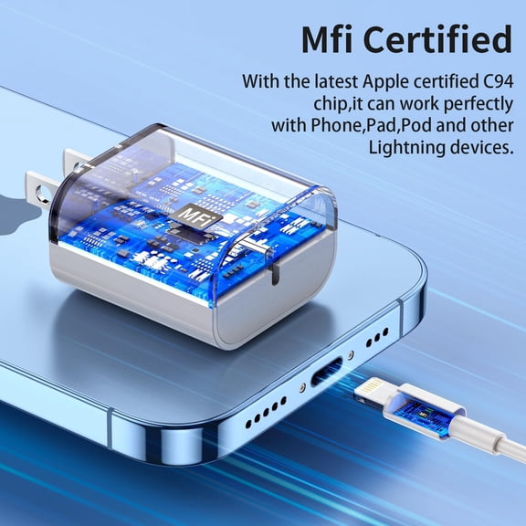 LMUMN-iPhone Charger Fast ChargingMFi Certified3 Pack 20W PD USB C Wall Charger 6FT Cable Fasting Charging Adapter Compatible with iPhone 14Pro/13 Pro/12/12 Pro Max/11 Pro Max/XS Max/XS/XR/X/8