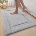 thumbnail image 1 of FRABE Non Slip Bathroom Rug with Rubber Backing, Ultra Absorbent Quick Dry Microfiber Bath Mat, Machine Washable, Light Grey, 17"x30", 1 of 10
