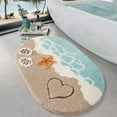 thumbnail image 1 of FRABE Beach Bathroom Rugs Soft, Absorbent, Non Slip Bath Mat for Bathroom, Kitchen, Entryway Decor with Starfish Shell Design, 22"x34", 1 of 10