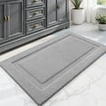 thumbnail image 1 of FRABE Non Slip Bathroom Rug with Rubber Backing, Ultra Absorbent Quick Dry Microfiber Bath Mat, Machine Washable, Light Grey, 24"x43", 1 of 10