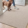 thumbnail image 1 of FRABE Ultra Thin Indoor Door Mat Non Slip, Low Profile Entryway Mat, Pet Friendly Doormat with Herringbone Design for Inside, Patio, Porch, Beige, 32x48, 1 of 10
