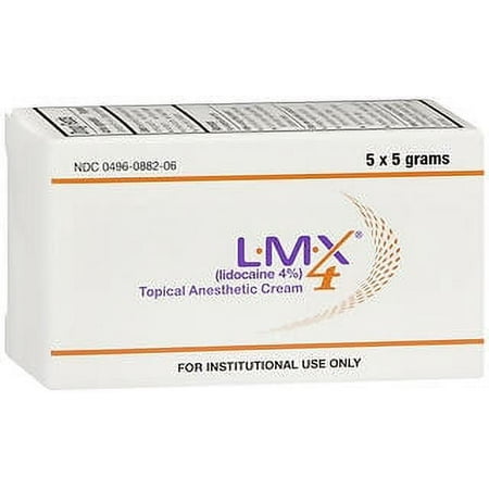 LMX Lidocaine 4% Topical Analgesic Cream, 5 g, 5 Count