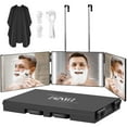 LMZNXCZ with LED Lights 3 Way Mirror for Self Hair Cutting,360 Haircuts