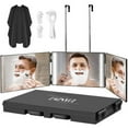 LMZNXCZ with LED Lights 3 Way Mirror for Self Hair Cutting,360 Haircuts