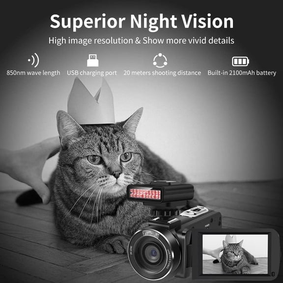 LN-3 IR Night Vision Light for Enhancing Camera Night Shooting Visibility, 1/4 Hot Shoe Compatible DSLR/ Camera, 850nm IR Light USB Rechargeable IR Photography Light (Ghost Hunting Device)