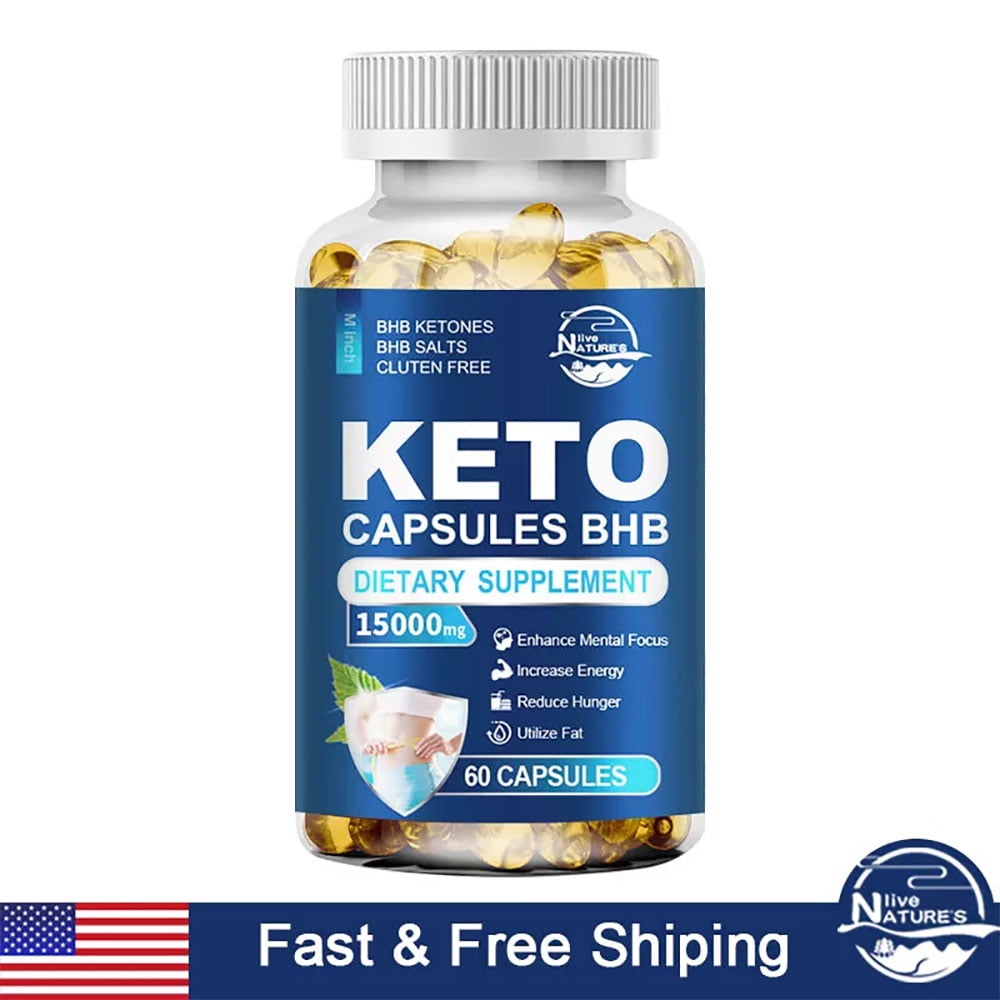 LN Keto BHB Capsules for Fat Burn Weight Loss Keto ACV Supplement Non-GMO 60 Vegan Capsules