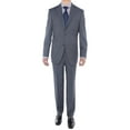 thumbnail image 1 of LN LUCIANO NATAZZI Men's Bird's Eye 160'S Wool Suit Two Button Side Vent Jacket Stone Blue, 1 of 5