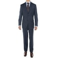 thumbnail image 1 of LN LUCIANO NATAZZI Men's Sharkskin 160'S Wool Suit Two Button Jacket 2 Piece French Blue, 1 of 7