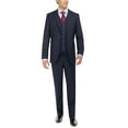 thumbnail image 1 of LN LUCIANO NATAZZI Men's Two Button Bird's Eye 3 Piece Modern Fit Vested Suit French Blue, 1 of 5