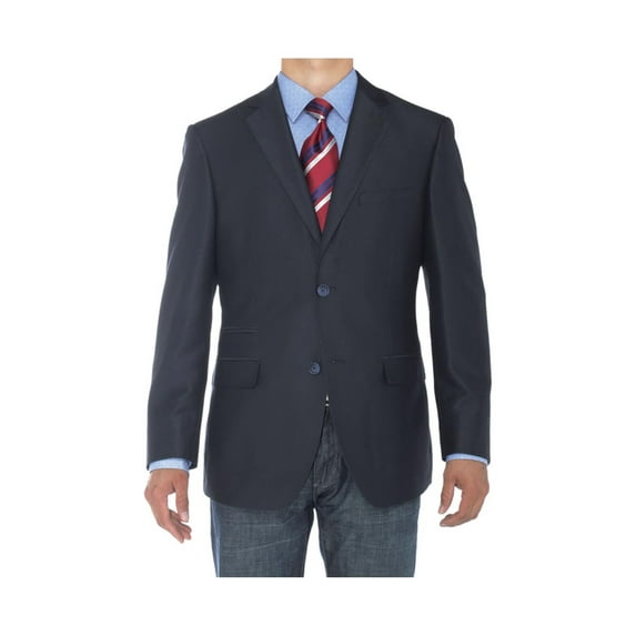 LN LUCIANO NATAZZI Mens Two Button Notch Lapel Blazer Modern Fit Suit Jacket Blue
