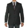 thumbnail image 1 of LN LUCIANO NATAZZI Mens Two Button Ticket Pocket Blazer Modern Fit Suit Jacket Black Charcoal, 1 of 5