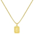 thumbnail image 1 of LN001:Initial A Z Letter Pendant Necklace Mens Womens Capital Letter Yellow Gold Plated Stainless Steel Box Chain, 1 of 1