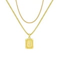 thumbnail image 1 of LN001:Initial A Z Letter Pendant Necklace Mens Womens Capital Letter Yellow Gold Plated Stainless Steel Box Chain, 1 of 1