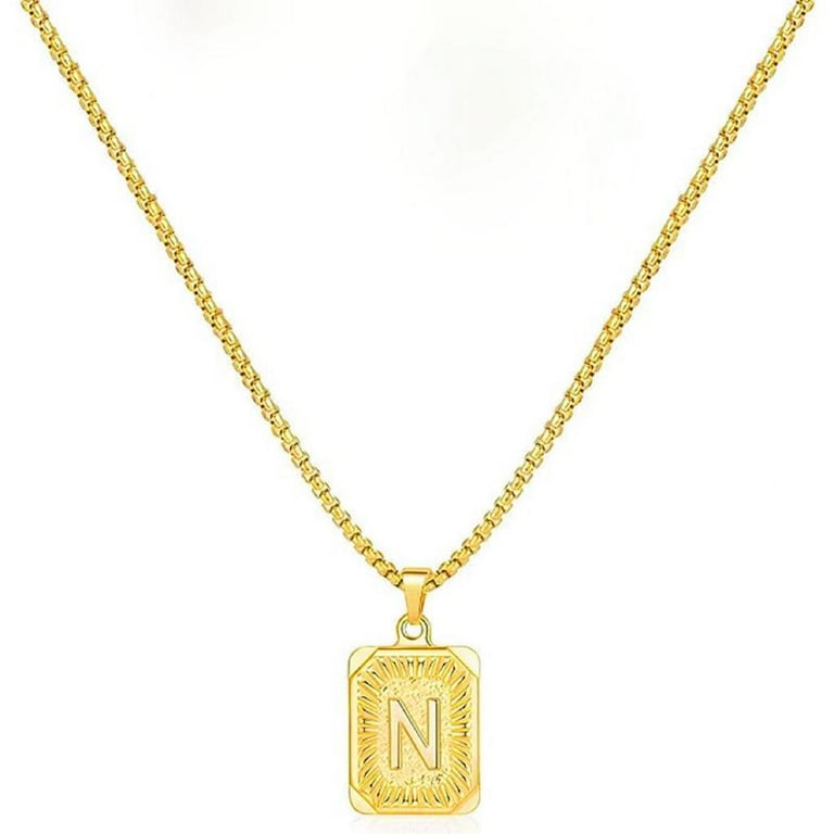 14k Gold Initial Pendant KissYan Initial Letter Pendant