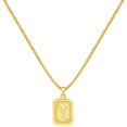 thumbnail image 1 of LN001:Initial A Z Letter Pendant Necklace Mens Womens Capital Letter Yellow Gold Plated Stainless Steel Box Chain, 1 of 1