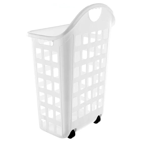 LN0435 Rolling Hamper, 2 Bushel, White