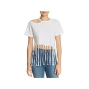LNA Clothing Womens Romana Fringed Cut Out Crop Top