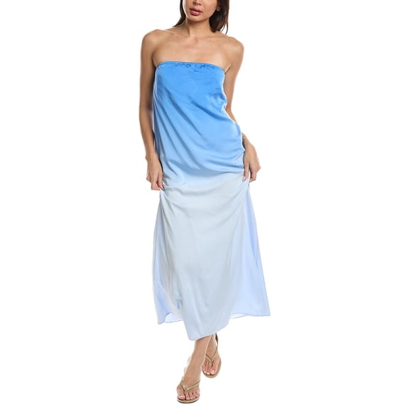 LNA womens Ekana Dip Dye Maxi Dress, l, Blue