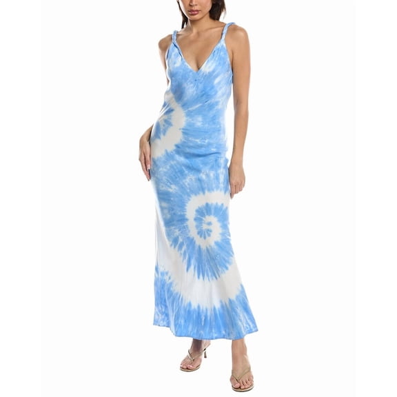 LNA womens Sicily Tie Dye Maxi Dress, xs, Blue
