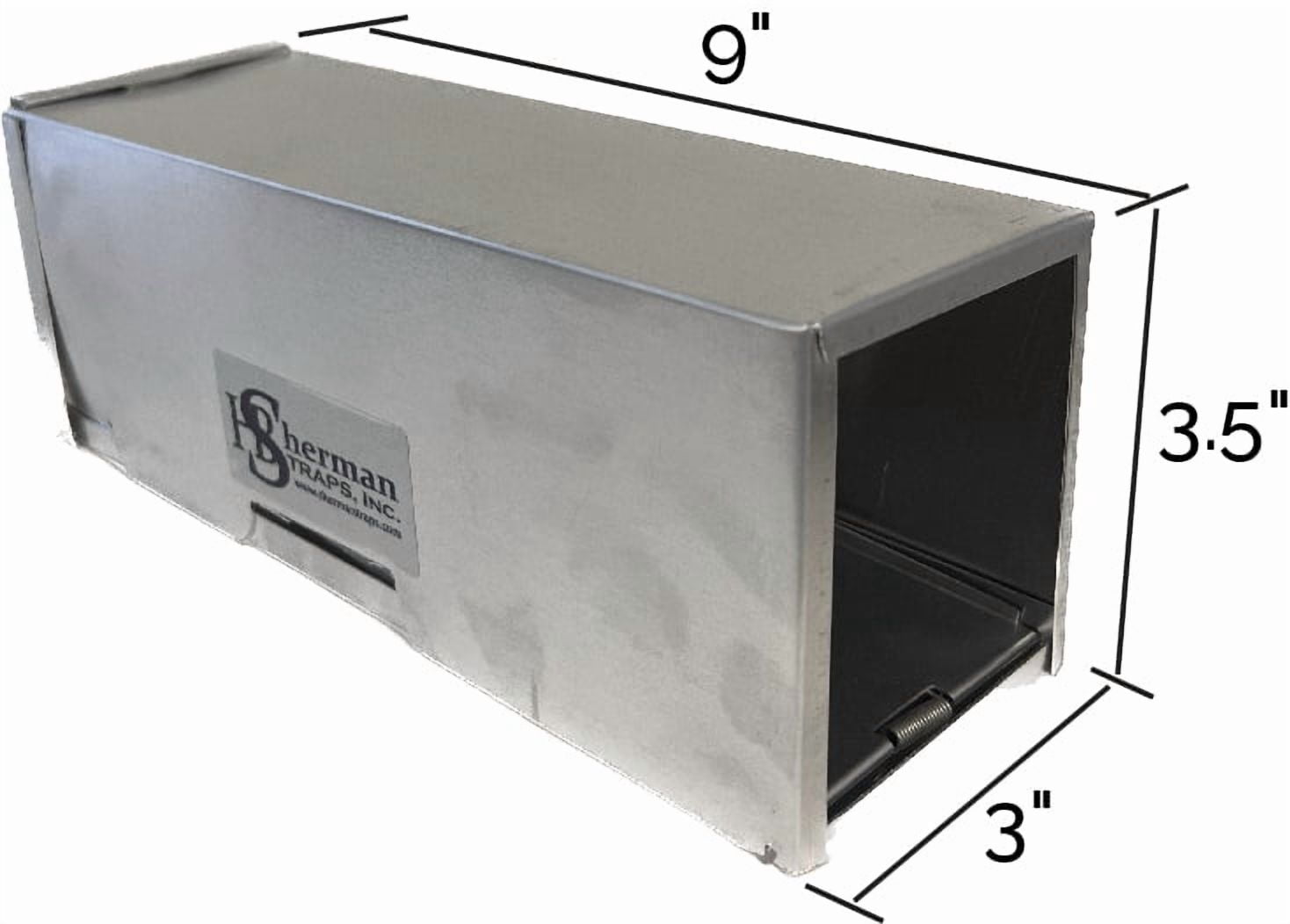 LNAHD Sherman Large Non-Folding Aluminum Live Capture Animal Trap 3W x 3.5H x 9L in.