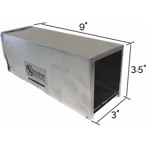 LNAHD Sherman Large Non-Folding Aluminum Live Capture Animal Trap 3W x 3.5H x 9L in.