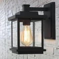 thumbnail image 1 of LNC 1-Light Black Square Outdoor Wall Sconce, Exterior Light Fixtures with Clear Glass, 1 of 13