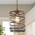 thumbnail image 1 of LNC 1-Light Bronze and Antique Rust Cylinder LED Mini Pendant for Kitchen Island, 1 of 16