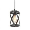 thumbnail image 1 of LNC 1-Light Brushed Silver Black Industrial Lantern LED Mini Kitchen Island Light, 1 of 15