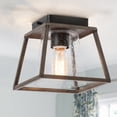 thumbnail image 1 of LNC 1-Light Farmhouse LED Flush Mount Light,Natural Wood Finish, 1 of 7