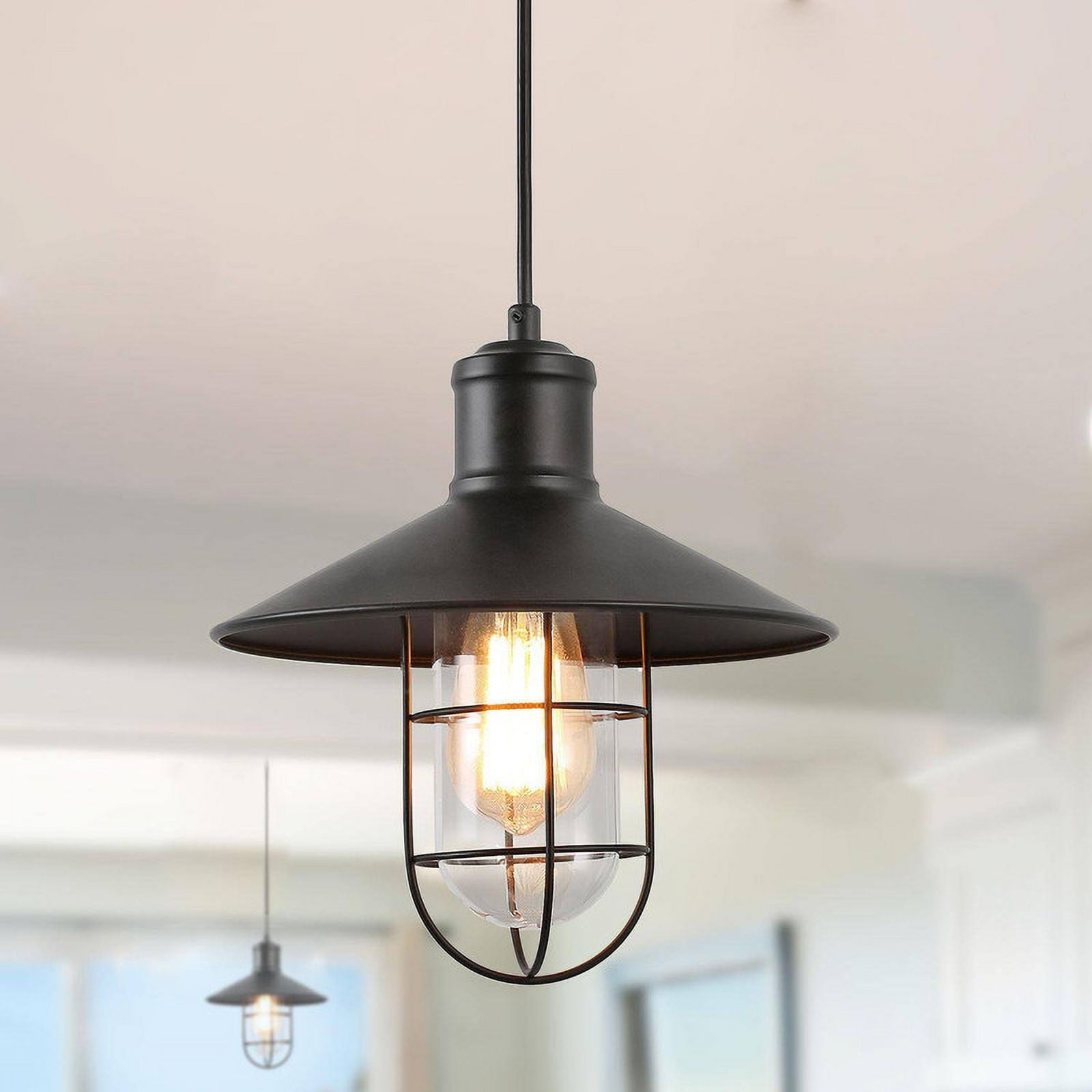 LNC Farmhouse Lantern Pendant Light - Rustic Birdcage Design - Walmart.com