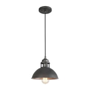 LNC 9-in Industrial Mini Pendant Light, Brushed Gray Dome Fixture for Kitchen or Bar