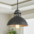 thumbnail image 1 of LNC 9-in Industrial Mini Pendant Light, Brushed Gray Dome Fixture for Kitchen or Bar, 1 of 14