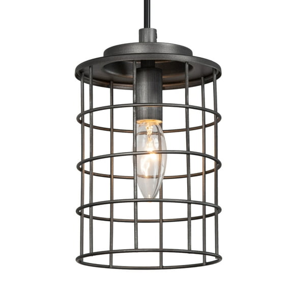 LNC 1-Light Rustic&Farmhouse Pendant Light LED Mini Kitchen Island Light,Antique Silver