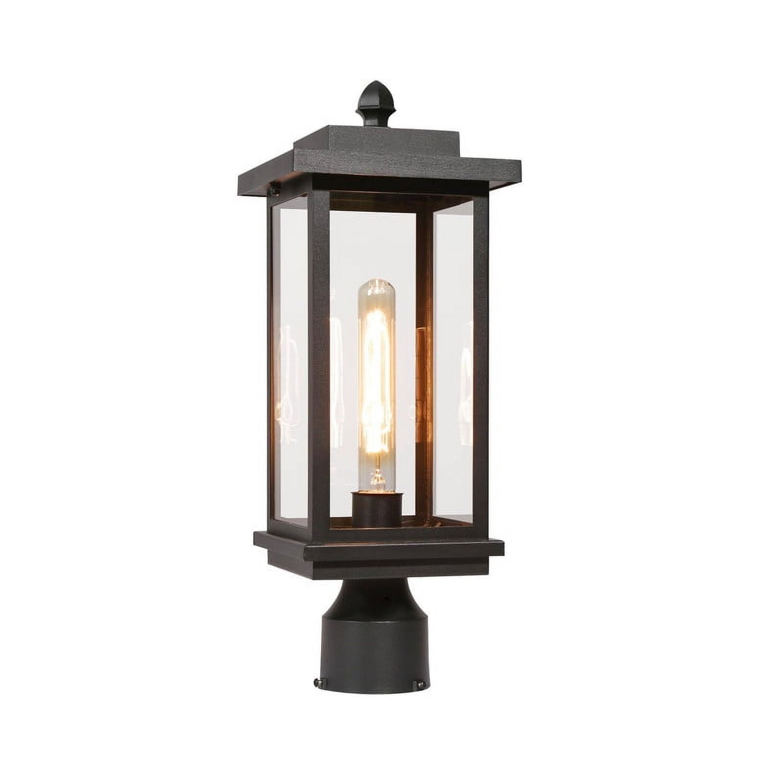 LNC Matte Black Outdoor Ceiling Light with Clear Glass, Modern Flush Mount Fixture