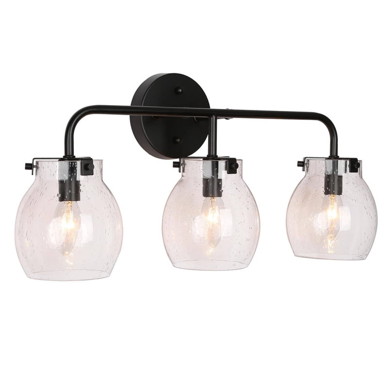 LNC 22-in 3-Light Matte Black LED Transitional Vanity Light Bar for Bathroom