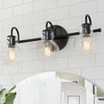 LNC 3-Light 22-in L Black Glass Modern Bathroom Vanity Lights - Walmart.com
