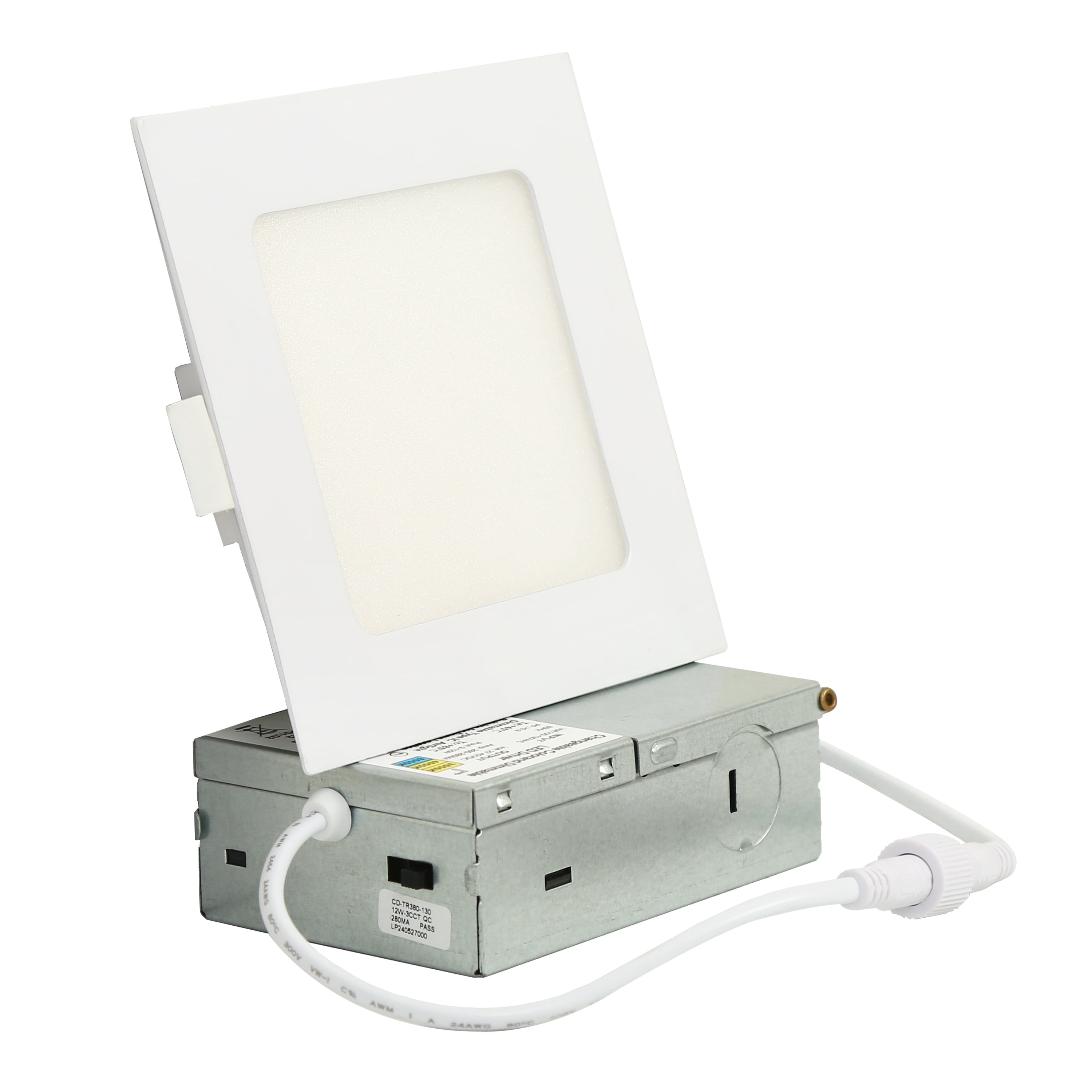 LNC 4 Inch Square LED Recessed Light,9W,3CCT,850LM,Dimmable,Canless,Energy Star,ETL Listed,for Kitchen,Living Room,Bedroom