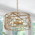 thumbnail image 1 of LNC 4-Light Antique Brass Modern/Contemporary Cage Chandelier for Living Room, 1 of 10