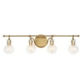 thumbnail image 1 of LNC 4-Light Gold Round Clear Glass Modern Bathroom Vanity Lighting Fixutre, 1 of 16