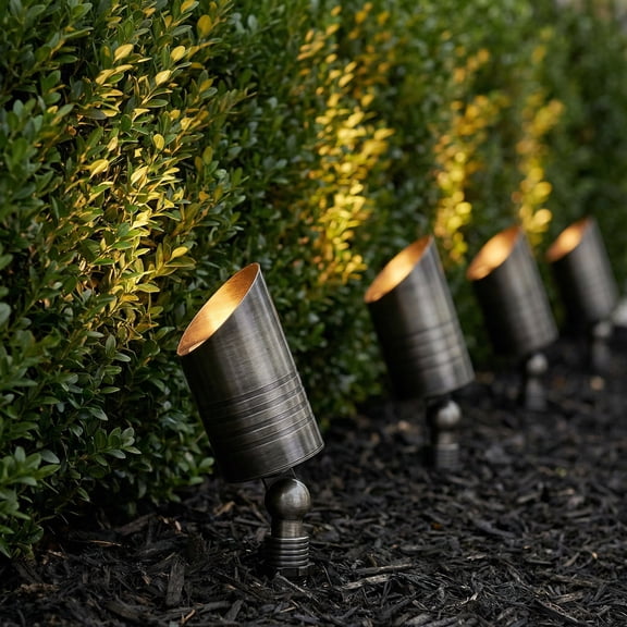 LNC 4-in Brass Spot Light, 7W Outdoor Fixture, Bronze, for Landscape, Tree Uplighting or Accent Lighting