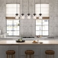 thumbnail image 1 of LNC 5 Glass Mason Jar Kitchen Island Lighting Multi-Pendant Chandelier Wood Canopy, Brown Hanging Pendant Lights, 1 of 5
