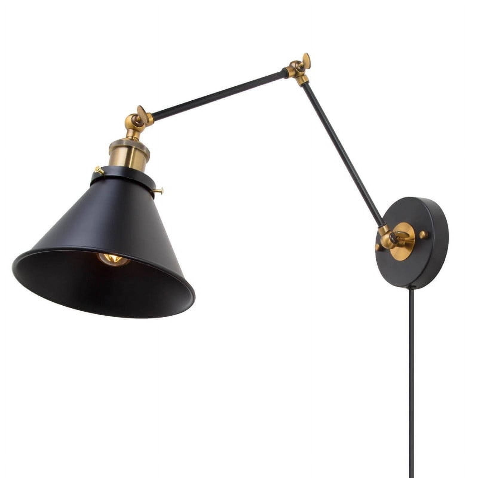 LNC 7.3-in W 1-Light Black Modern LED Wall Sconce for Dressing Room, Powder Room
