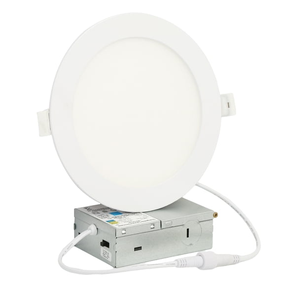 LNC 7-in Round Recessed Downlight, Canless 12W LED Ceiling Light, White, for Kitchen, Hallway or Soffit Lighting