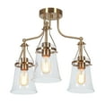 thumbnail image 1 of LNC Auisre 3-Light 18.9-in Polished Gold LED Semi Flush Mount Light, 1 of 17